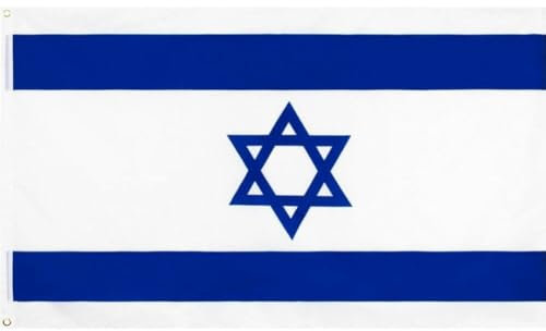 Wudaizhi Bandera de Israel 3x5 pies, Banderas judías de Israel Vibrantes y Resistentes a los Rayos UV, Banderas Nacionales de Israel de poliéster con Ojales de latón