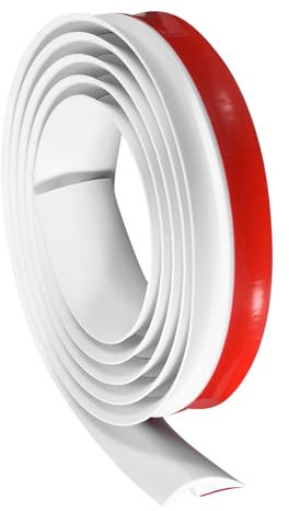 QUARKZMAN Striscia di Transizione Pavimento 6.6piedi Autoadesiva per Tappeti, Profilo di Finitura per Transizione Pavimento in Pvc da 2 Metri per Altezza Inferiore a 5mm, Bianco