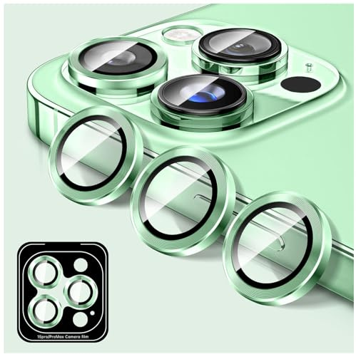 Kucheed Proteggi Obiettivo Della Fotocamera Compatibile con per iPhone 13 Pro/13 Pro Max, Proteggi Schermo per Fotocamera in Vetro Temperato HD, Anelli Singoli in Metallo con Allineamento Automatico