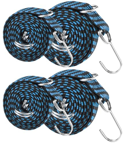 Spanngummi mit Haken, 4 Stück Verstellbar Spanngummi mit Haken, 10 cm 20 cm Expander Spanngurte mit Haken Gepäckspanner Breit Gummispanner mit Haken
