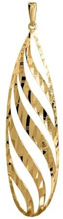 My Gold Damen Kettenanhänger Anhänger Echtes Gelbgold 585 Gold (14 Karat) ohne Stein 48mm x 12mm Anastasia
