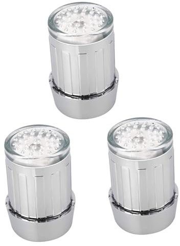 DOITOOL 3pcs Led Changing Faucet Adapter Temperature Control Tap for Kitchen Sink Safety Faucet Aerator