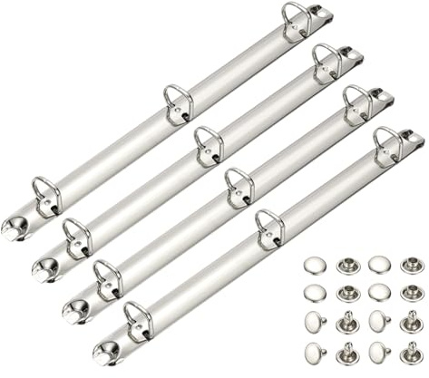 PATIKIL A4 3 hål ringpärmsmekanismer, 4 set 1,6 cm D-ring ersättningspärm planerare lösa bladbindande ryggar för arrangörer gör-det-själv fyllning papper förvaring mapp tillbehör, 20 mm silverton