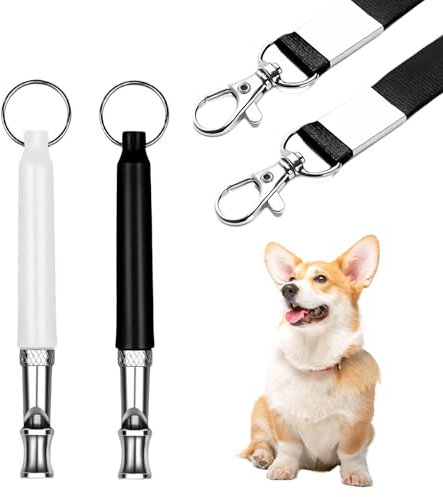 NEWHE 2 Stücke Ultraschall-Hundepfeife Hochfrequenz Lautlos & Hundepfeife Rütter Rückruf – Langlebige Hunde-Pfeifen für Effektives Hundetraining, Hundepfeife Rückruf mit Schlüsselband