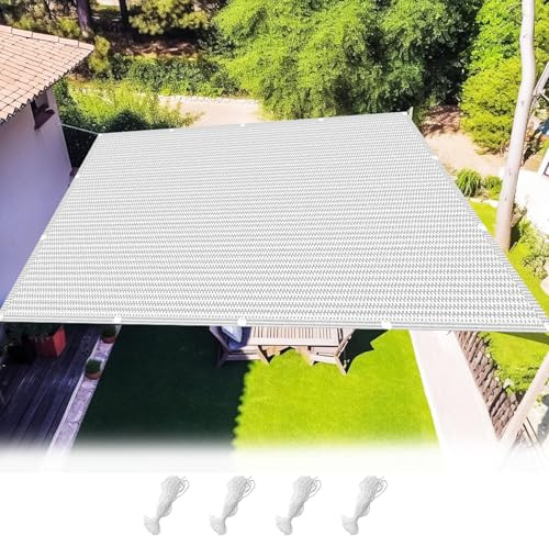 Tenda a Vela Ombreggiante Rettangolare 50 x 130 cm Protezione HDPE Raggi UV 95%, Traspirante Vele Ombreggianti Rettangolari con Occhielli per Serra, Giardino e Balcone, Bianco
