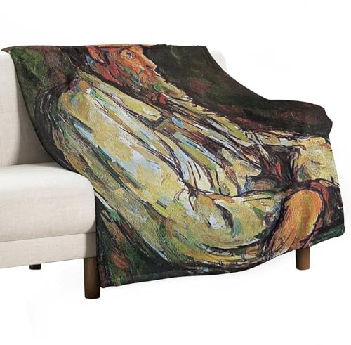 Cobija de forro polar para cama, sofá, 300 g/m², diseño de retrato de Valier, de Paul Cézanne, para decoración del hogar, 300 x 101 cm