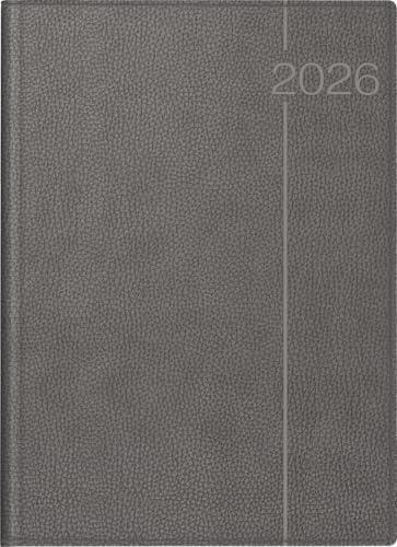 rido/idé Buchkalender Mod. Conform 2026 | A4, Kunstleder, grau