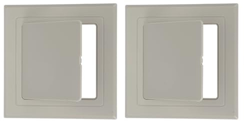PATIKIL 100x100mm Self-Adhesive Access Panel, 2Pcs ABS Plastic Panels for Inspection Hatch Access Door for Drywall Plumbing Pipes Fuse Box Cover Cabinet Conceals Wires, Grey
