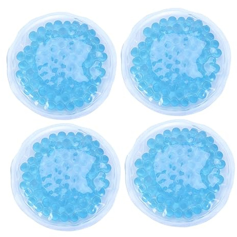 TOPPERFUN 4 Stück Runde Kühlpads aus Pvc für Wärmetherapie und Kältetherapie Wiederverwendbar für Physiotherapie und Zuhause Blau 8cm Durchmesser