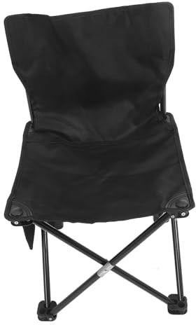 Totority Portable Foldable Fishing Chair Lightweight Outdoor Camping Stool for Hiking BBQ Beach Trip Stable Folding Seat for Outside Activities Easy Carry Mid Black