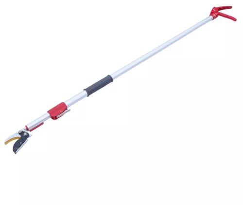 Telescopic Pruning Shear, Lightweight Long Reach Pole Saw, Detachable Saw Blade, Ideal for Easy Fruit Picking and Trimming, Extends 1.2-2.2m