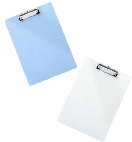 iplusmile 2 pièces Porte-bloc avec Pince pour Documents et Écriture Planchette Multifonction Plastique Protège-documents et Support Écriture Lot de Couleurs Aléatoires Couleur Aléatoire
