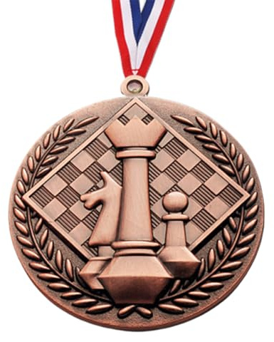 Generisch Gold-Silber-Bronze-Medaillen – Schachturnier-Stars-Award-Medaillen mit Bändern, geprägter Gewinner-Award- für Kinder | Roll Honours Awards Kinderabzeichen mit Schlüsselband für internationa