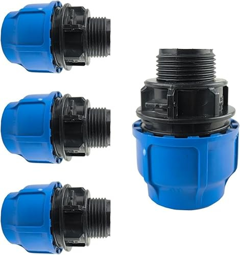 RP RIEGOPRO – Enlace PE Rosca Macho | Fitting para Sistemas de Agua y Riego Exterior | Conector para Riego Automático y Tuberías de Agua (4 Unidades, 20mm)