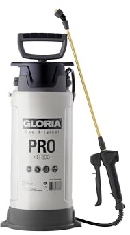 Gloria Tryckspruta PRO 500 | 5 l professionell spruta för konstruktion och hantverk | oljesäker tack vare FKM-tätningar | mässinglans och munstycke | för primer, oljor och tapetborttagare | pumpspruta