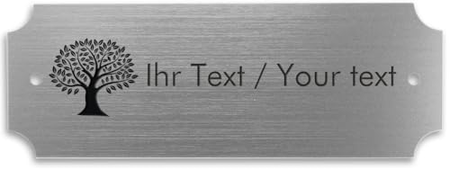 Personalisiertes Türschild in Edelstahl-Optik mit Gravur - Acrylschild silber-metallic, 125 x 45 mm, eckig - Klingelschild, Namensschild