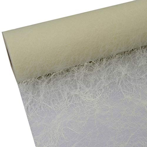 Sizoflor table runner, 25 metre roll, 100 decorative hearts, Polyester, cream, 30cm Breite