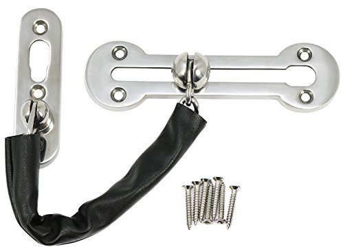 com-four® Türkette aus Edelstahl - Sicherheitskette für die Tür mit Kratzschutz - Diebstahlschutz - Türkettenschloss (01 Stück - Kette 16 cm)