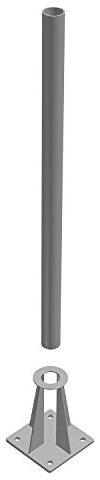 bellissa Schraubflansch aus feuerverzinktem Stahl 15 x 10 x 20,1 cm | Gabionen-Zubehör für Rohrpfosten, Verbindungsflansch