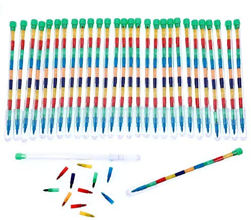 JZK 30 x Multicolor lápices cera punta Intercambiable para niños juguetes pequeños para cumpleaños detalle fiesta