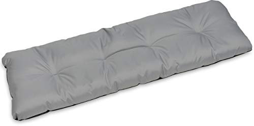 SuperKissen24. Sitzkissen Bankkissen Bankauflage für Gartenbank - 120x38 cm - Outdoor und Indoor - grau