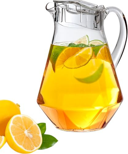 Amazing Abby Sparkly – Jarra acrílica (78 oz, 2.4 qt), sin BPA y a prueba de roturas, ideal para té helado, sangría, limonada y más