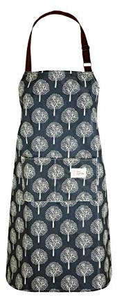 Lanzn PVC Apron - Waterproof Vinyl Cooking Apron with Pockets, Wipe Clean, Navy, Adult Dishwashing