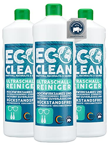 Eco Clean® Concentrato per pulitori ad ultrasuoni 3x1 litro - Concentrato altamente efficace e rispettoso dei materiali per dispositivi di pulizia a ultrasuoni - detergente per ultrasuoni