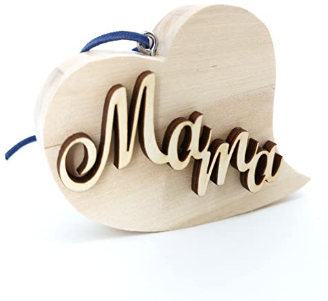 Herz Name Wunschtext Schriftzug Holz Rohling Basteln Verzieren DIY Geburtstag Vatertag Muttertag Weihnachten (Natur (Rohling), Eigenes Wort)