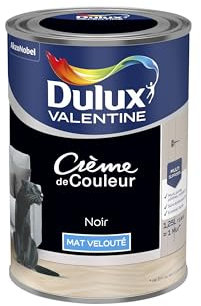 Dulux Valentine Crème de Couleur - Peinture multi-supports intérieure - Mat Noir 1,25 L