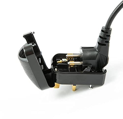 Seamless EU Schuko to UK 3 Pin Converter Plug: Reliable Plug Adapter for Easy Power Conversion, Black 13A Fused (BS1362), Screw-Locking – BS 1363-5