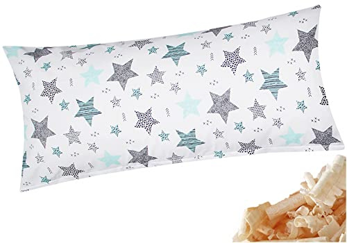 Zirbenkissen 40x80cm - Gefüllt mit Zirben - Sterne (Zirbe 560/1-40x80) | Kissen mit Zirbenflocken Zirbenspäne mit Reißverschluss