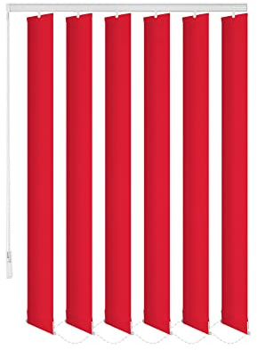 probath ERSATZLAMELLEN 8 Farben 250 cm LANG INDIVIDUELL KÜRZBAR AUSTAUSCHLAMELLEN LAMELLENVORHANG (Rot, 5er Set)