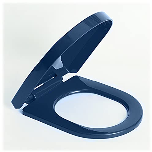 Dawafit Wc-Sitz Mit Absenkautomatik, Robuster Schnellspanner, Langsam Schließendes Badezimmerzubehör, Toilettensitz, Ovaler Toilettensitz Aus Kunststoff (Pp) (Rot, Blau, Grün)/Navy Blue