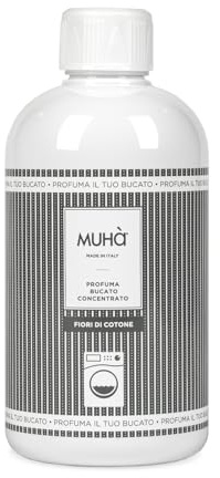 MUHA' | Duftkonzentrat für Wäsche, Baumwollblüten, 400 ml | Ideal für Waschmaschine oder Handwäsche, langanhaltender Duft