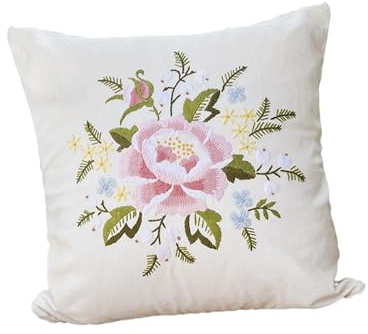 harayaa Kits d'oreillers brodés, Housse de Coussin Semi-finie, décoration pour la Maison, Bricolage, Cadeau pour Adultes, F