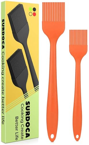 SURDOCA Backpinsel Silikonpinsel Küchenpinsel kochpinsel- 8.2+10.1 BPA-freies Silikon in Lebensmittelqualität Pinsel Küche, 446℉ (230℃) Wärmebeständigkeit Pinsel Backen BBQ Grillpinsel