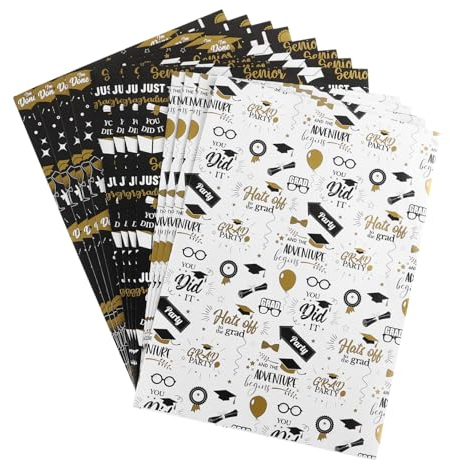 Beavorty Graduation Thema Wrap Papier 12 Blätter Box Verpackung Papier Blume Verpackung Bouquet Wrapper