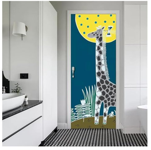 Türaufkleber Türtapete Türbilder Türposter Natur Tier Tür Aufkleber PVC Wasserdicht Selbstklebende DIY Tür Aufkleber Hause Dekoration(Farbe:B,Größe:40x120cm)