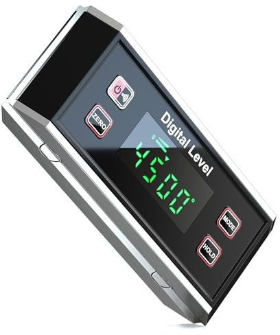 Digital Protractor, Digital Level, Angle Finder, Portable Goniometer V-groove Magnetic Base, IP65 Inclinometer, Backlit LCD Display, Slope Percentage%, mm/M, in/ft, Data Hold, Beep Prompt
