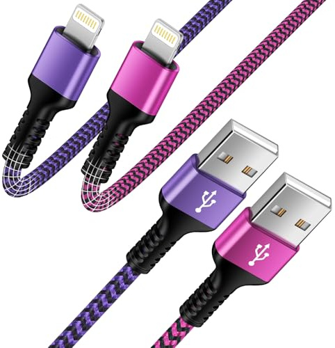 Haoano iPhone Charger Cable,2 pack 1.8M Long Nylon i Phone Charging Cable