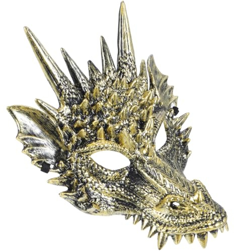 VICASKY Dragon Mask Masquerade Masks Halloween s for Adults Halloween Scary Costume Golden Cosplay Costume Supply Dog Paper d Animal Plastic