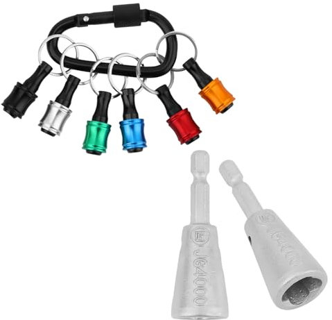 2pcs Wire Twister Tool for Drill with 6 Bit Holder Keychain, 1/4 Wire Nut Twister Kit for 8-14 AWG 3-7 Ways Cable Wire Twisting Connector for Electrical Power Drills
