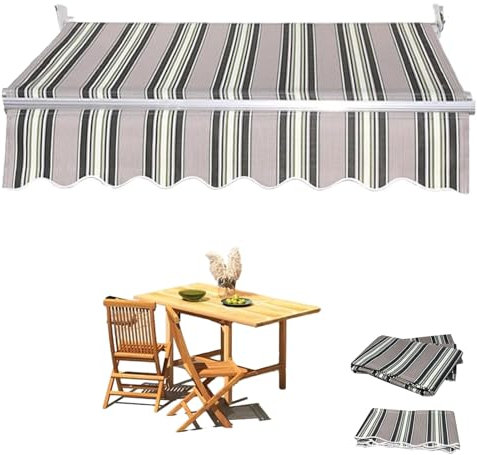Markisenbespannung, Ersatz-Markisenstoff, Sonnenschutz for Terrasse und Balkon, Markisen Ersatzteile, Wasserabweisend, Witterungsbeständig,Staub-schmutzabweisend, Langlebiger Markisenstoff(Multi Strip