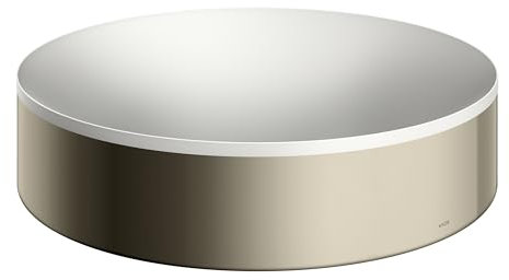 hansgrohe AXOR Suite Aufsatzwaschtisch, rund, D 400mm, mit METAllrahmen, ohne Überlauf, SolidSurface, 42001830, Farbe: Polished Nickel