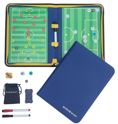 SCIPIO SPORT - Dispone de 3 Equipos, Pizarra Tactica Entrenador Futbol, Carpeta Tactica Entrenamiento, Regalo Entrenadores Futbol, Pizarra Magnetica Entrenador, Pizarra Futbol y Futbol 7.