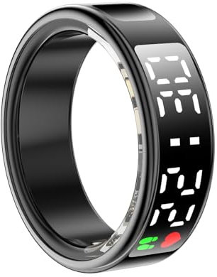 Smart Ring Health Tracker, Activity Ring with Touch Screen, IP68 Fitness Tracker with Steps Distance Calories Heart Rate Monitoring for IOS & Android (#12)