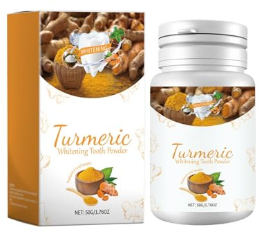 Turmeric Whitening Tooth Powder, Teeth Whitening Powder, Teeth Whitening Pulver für weiße Zähne,Zahnaufhellung und Bleaching Pulver mit sichtbaren Reinigung Effekt, Zähne aufhellen, Zahnreinigung (3)
