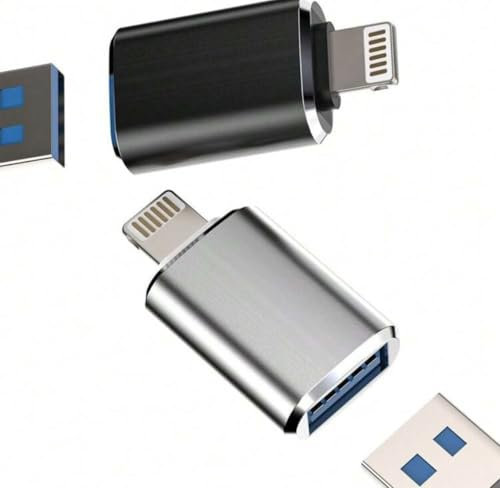 Adaptateur iPhone OTG Lightning vers USB pour caméra, clé USB, Lecteur Flash, Manette de Jeu, Souris, Clavier, Lecteur Carte [Couleur Gris]