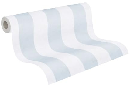 A.S. Création Papier peint pour chambre d'enfant Lilly & Luis de Papier peint intissé résistant à rayures - 10,05 m x 0,53 m - Bleu, crème - Fabriqué en Allemagne - 770784